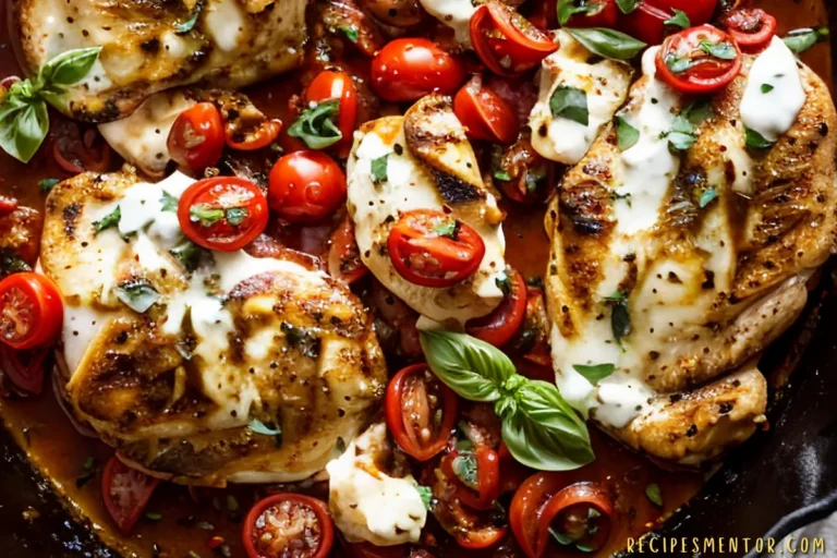 Discover the simplicity of One Pan Balsamic Chicken, a perfect blend of balsamic vinegar, tomatoes, and mozzarella, ideal for a quick, flavorful dinner. Ready in under 30 minutes!