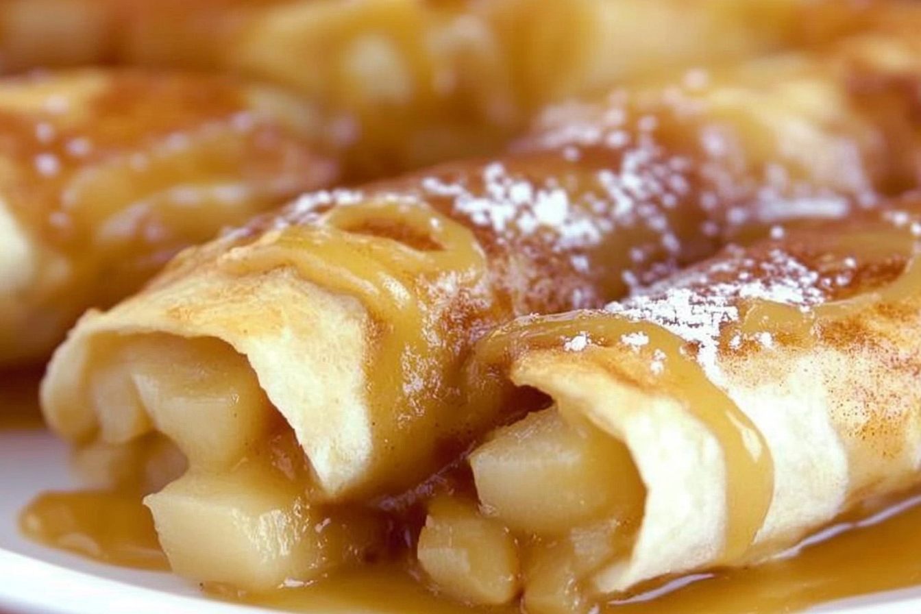 These Apple Pie Enchiladas offer a fun twist on the classic dessert, combining the sweetness of apples with a cinnamon twist, all wrapped in soft tortillas for a delightful treat.