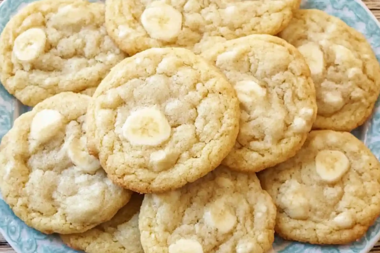 Indulge in these delightful Banana Cream Cookies that combine the creamy flavor of banana cream pie with sweet white chocolate chips—a perfect treat for any occasion.