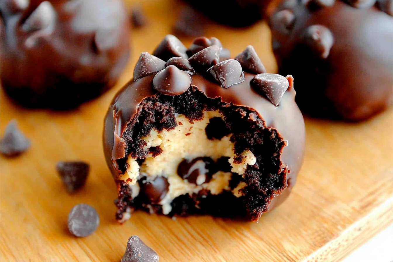 Indulge in these Chocolate Chip Cookie Dough Brownie Bombs, a delicious fusion of cookie dough and brownie perfect for any sweet tooth craving.