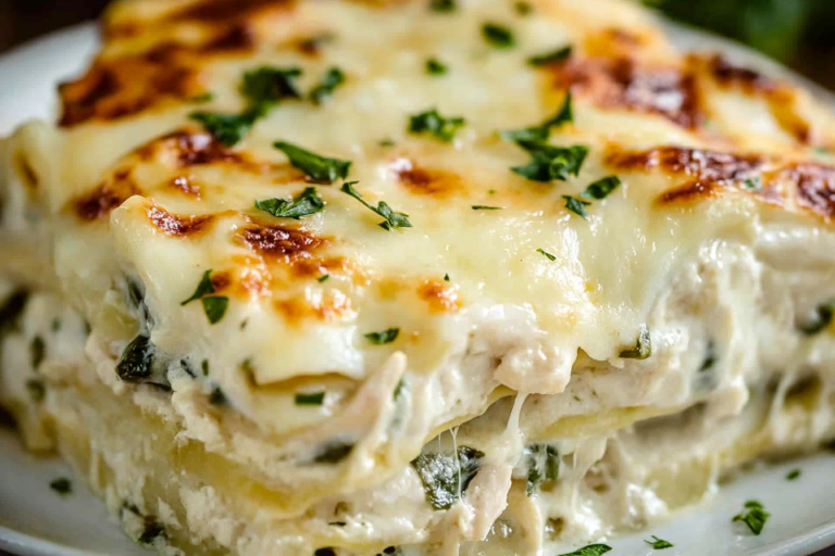 Indulge in this creamy chicken lasagna, bursting with flavor and layered goodness. Perfect for family dinners and gatherings, this dish will surely become a favorite!