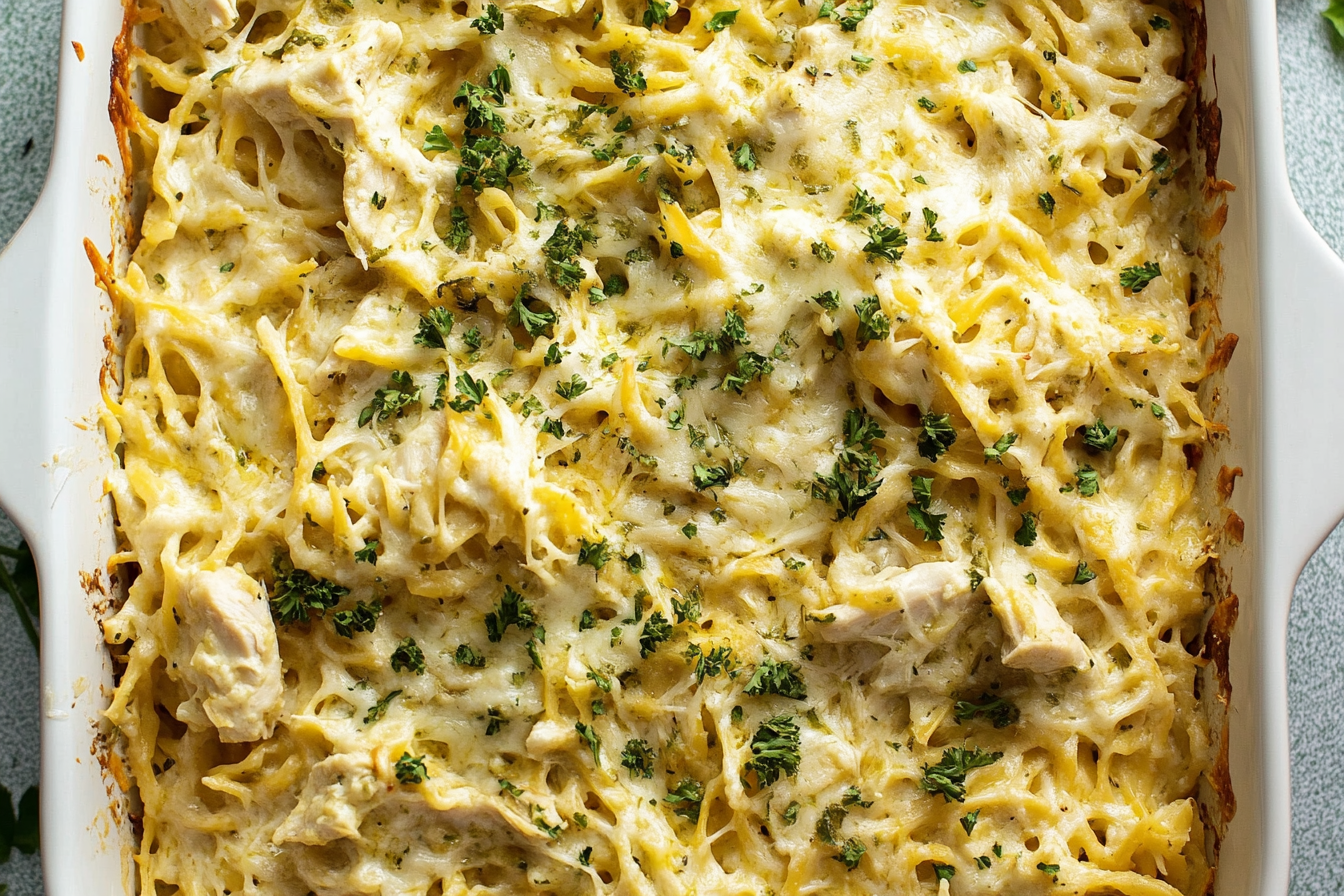 This creamy chicken tetrazzini is a comforting meal that's perfect for busy weeknights.