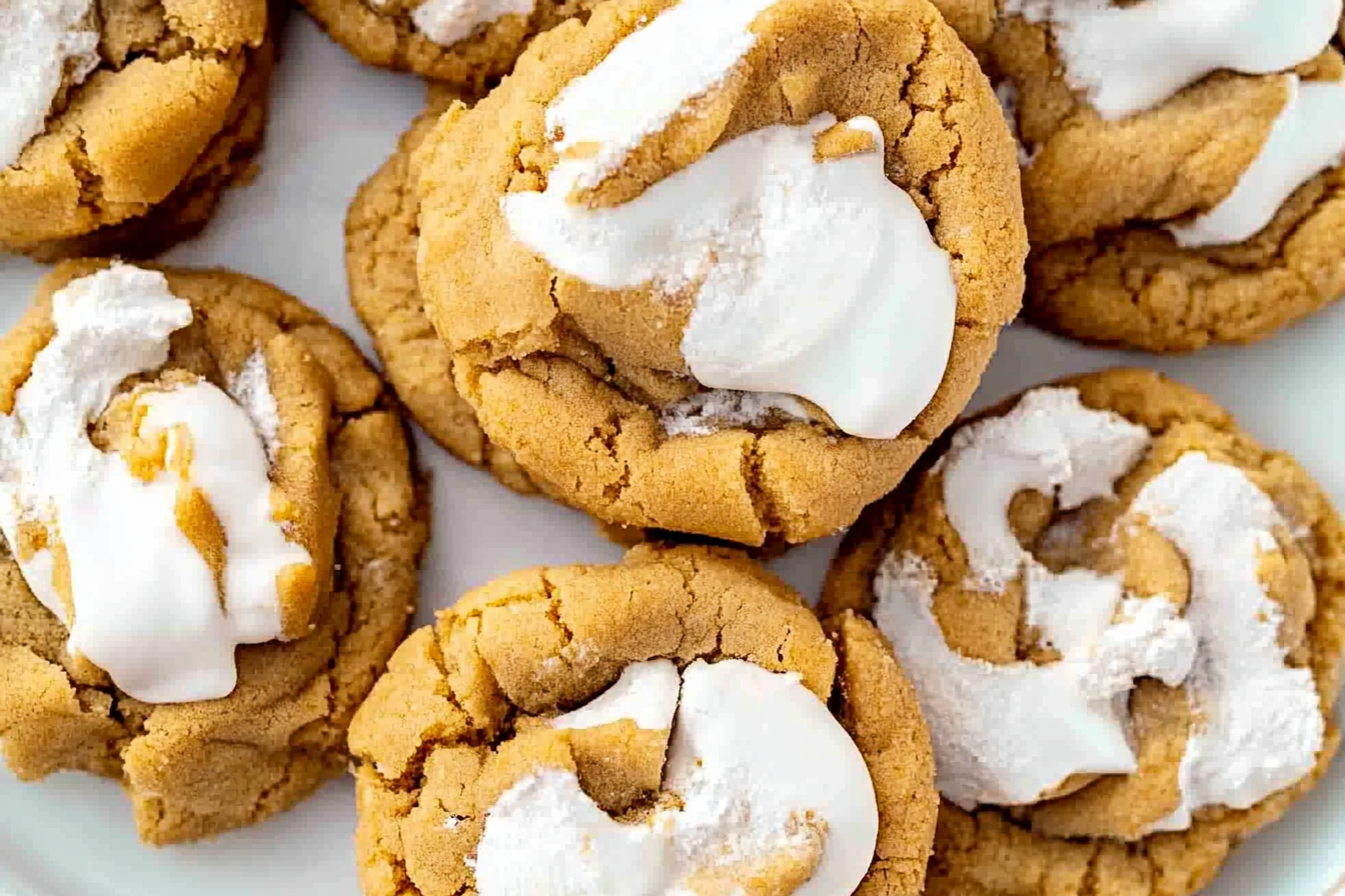 Indulge in the sweet and savory blend of peanut butter and marshmallow fluff with these delightful Fluffernutter Cookies. Perfect for any cookie lover craving a nostalgic treat.