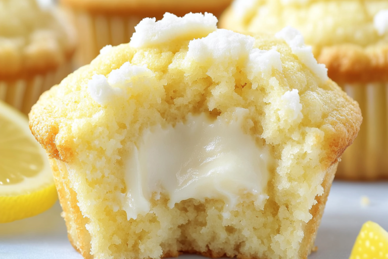 Indulge in the zesty delight of Lemon Cream Cheese Muffins. Perfectly balanced with creamy filling and a crunchy topping, they make breakfast or snack truly special.