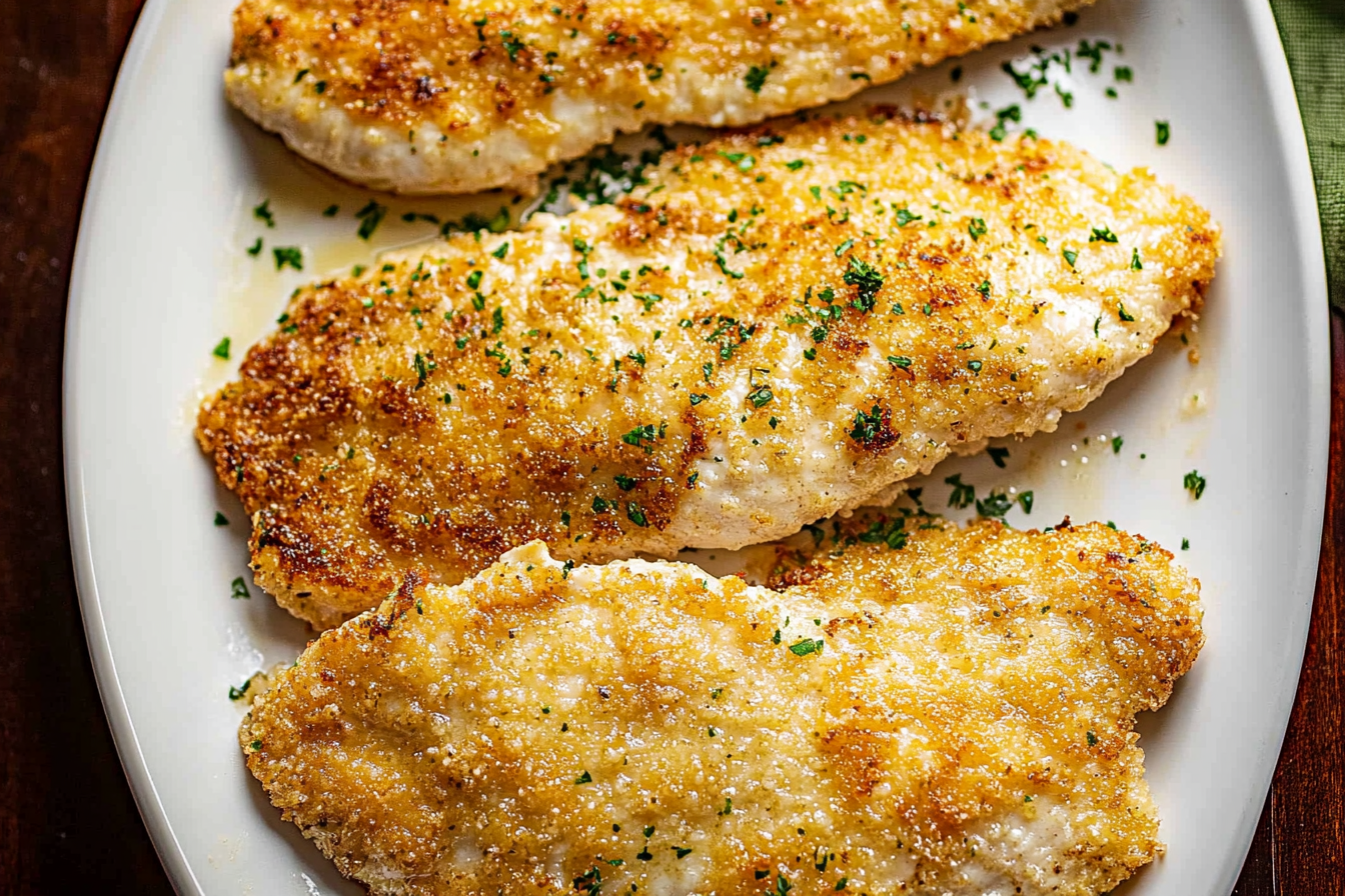 Indulge in the creamy, cheesy goodness of Mayonnaise Parmesan Chicken, a dish that's as easy to make as it is delicious.