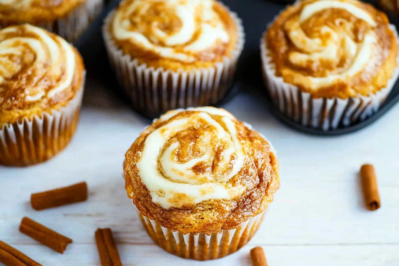 These Pumpkin Cream Cheese Swirl Muffins are a delightful treat, combining the warmth of pumpkin and spices with a luscious cream cheese swirl, perfect for autumn mornings.