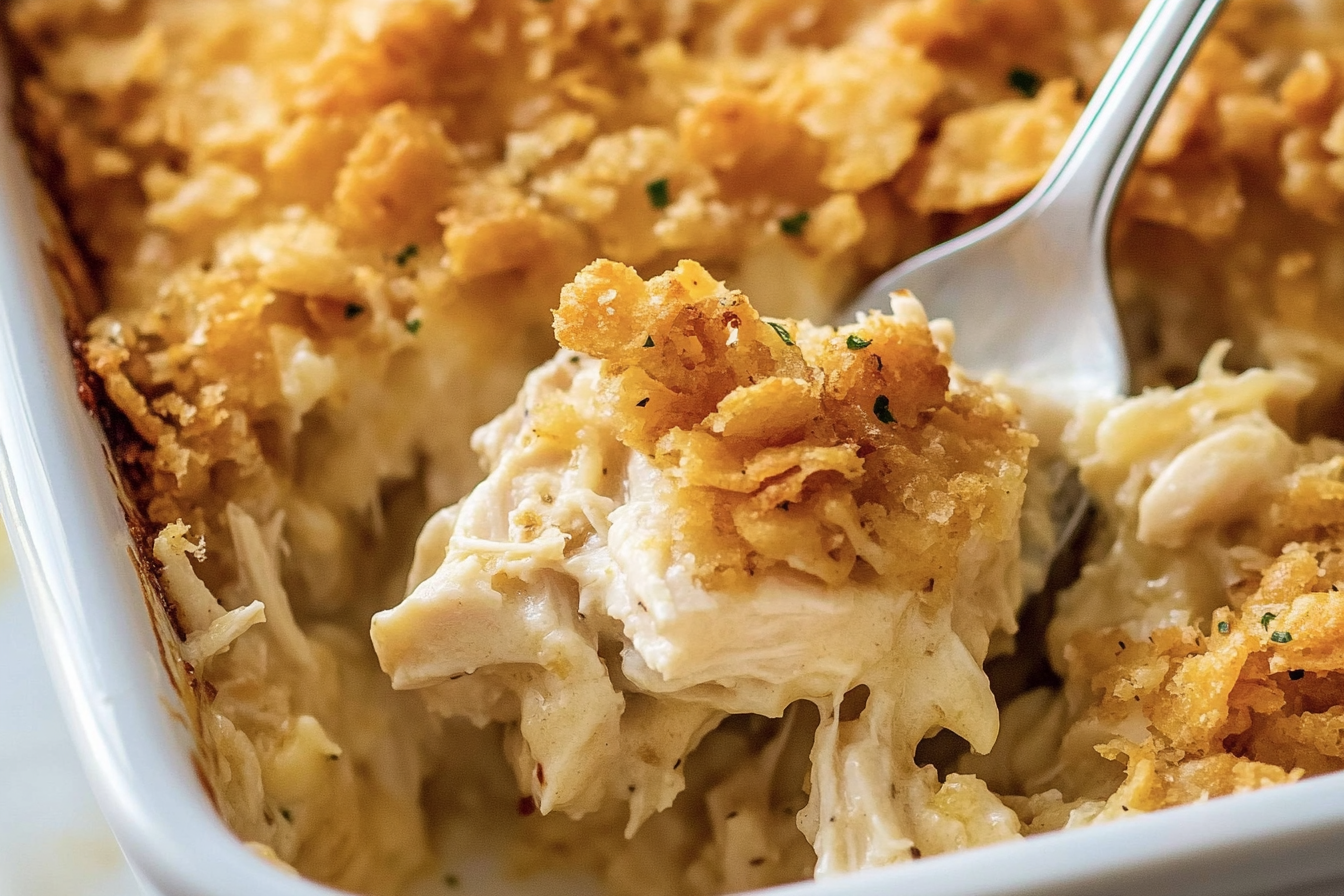 This Ritz Cracker Chicken Casserole is a family favorite, combining creamy chicken with a crunchy topping for a comforting weeknight meal.