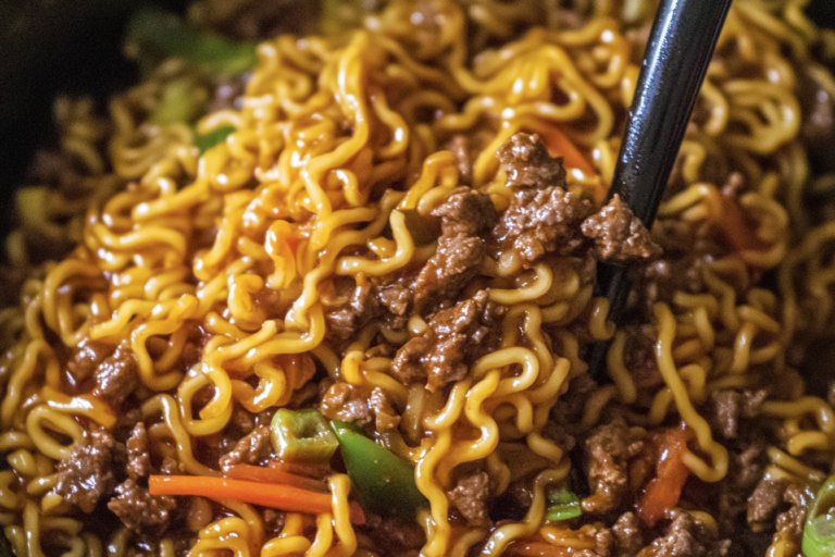 This comforting Slow Cooker Beef Ramen Noodles are packed with flavor, simmering all day to create a deliciously hearty meal that's perfect for any night of the week.