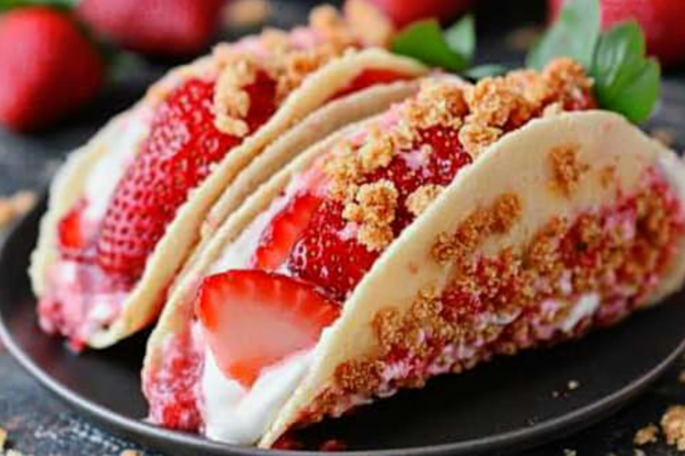 Indulge in a delightful fusion of flavors with these Strawberry Crunch Cheesecake Tacos, perfect for satisfying your sweet tooth and impressing guests at any gathering.