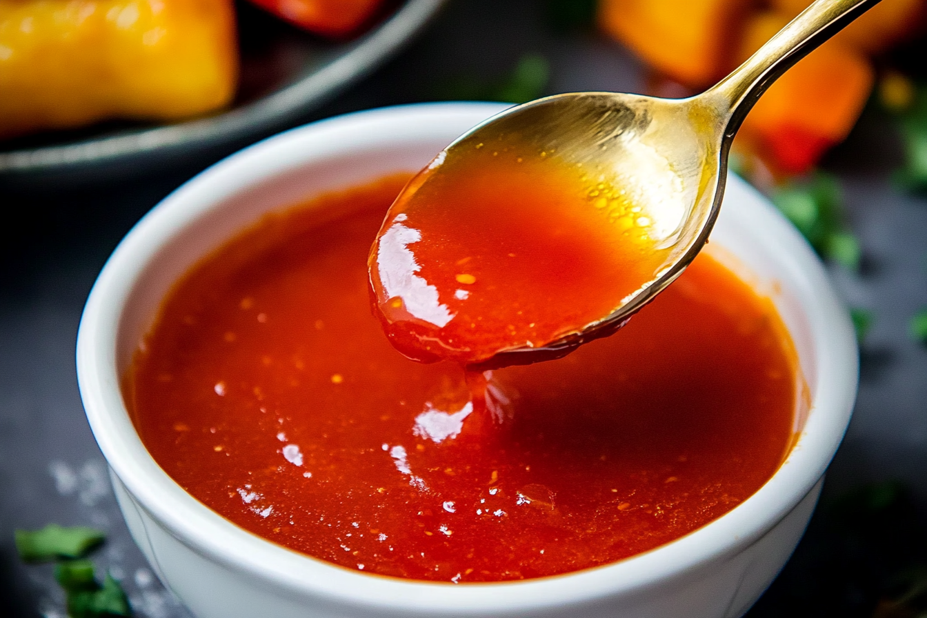 Sweet and Sour Sauce adds a tangy twist to your dishes, perfect for dipping or drizzling. This easy-to-make recipe is a delightful blend of flavors that elevates any meal.