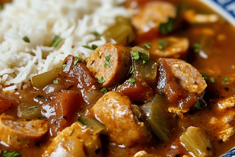 Experience the heart of Louisiana with this flavorful and fulfilling Cajun chicken sausage gumbo.