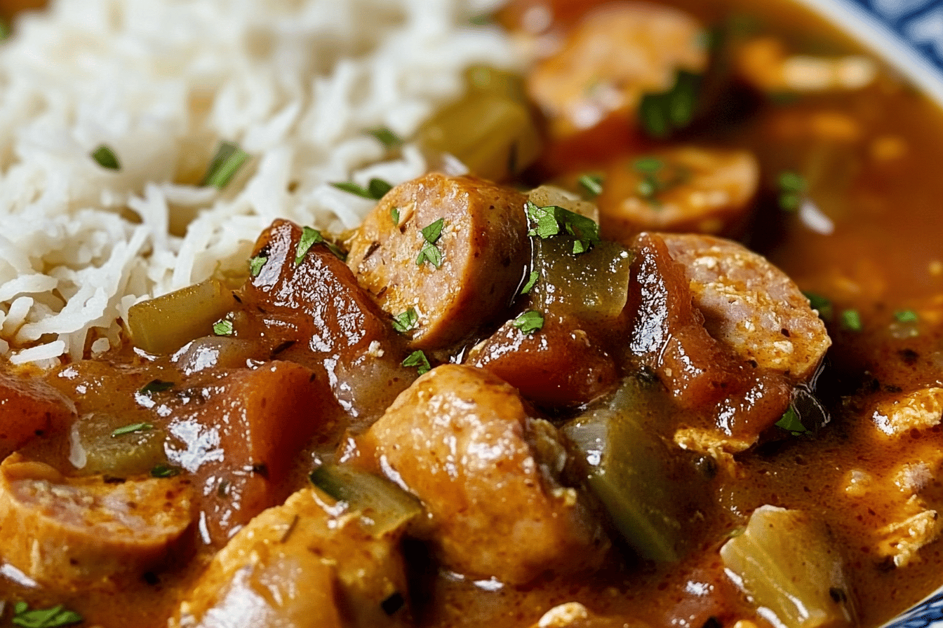 Experience the heart of Louisiana with this flavorful and fulfilling Cajun chicken sausage gumbo.