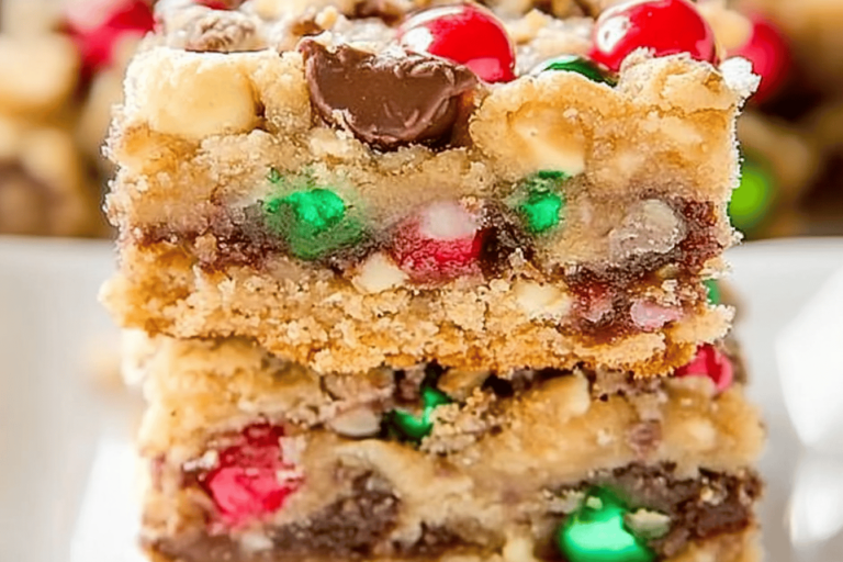 These delicious cookie bars combine chocolate, nuts, and coconut for a festive treat that's perfect for the holidays.