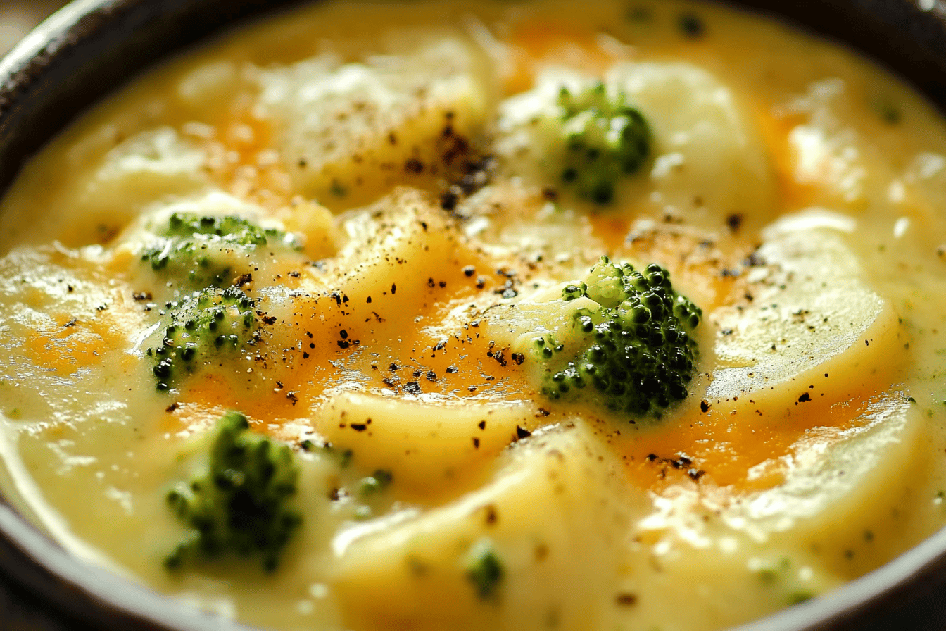 Warm up with this creamy, comforting soup that combines potatoes, broccoli, and cheddar for a delightful meal.