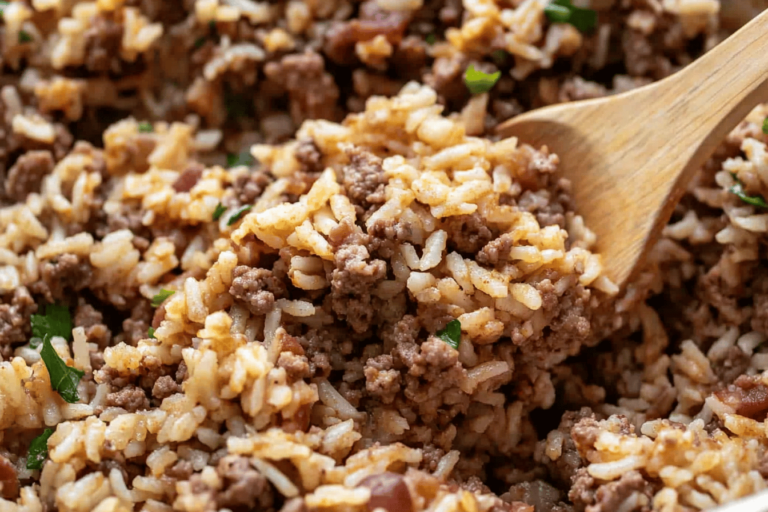This Easy Hamburger Rice Casserole combines comforting flavors and simple ingredients for a delicious family meal.