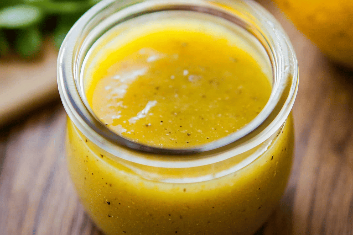 This refreshing lemon vinaigrette brings zesty flavor to your salads effortlessly.