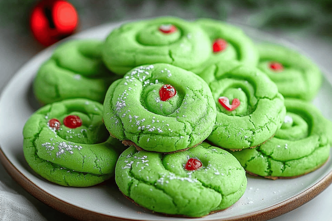 Delight your holiday season with these cheerful Grinch Cookies ready in just 20 minutes!