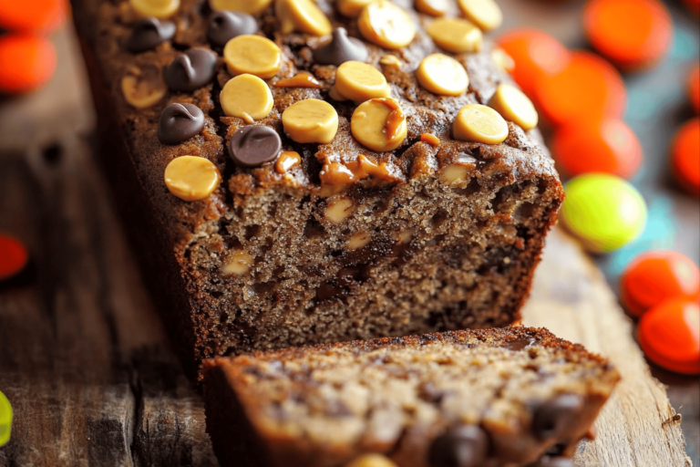 Indulge in this moist, flavorful banana bread that perfectly balances peanut butter and chocolate chip goodness.