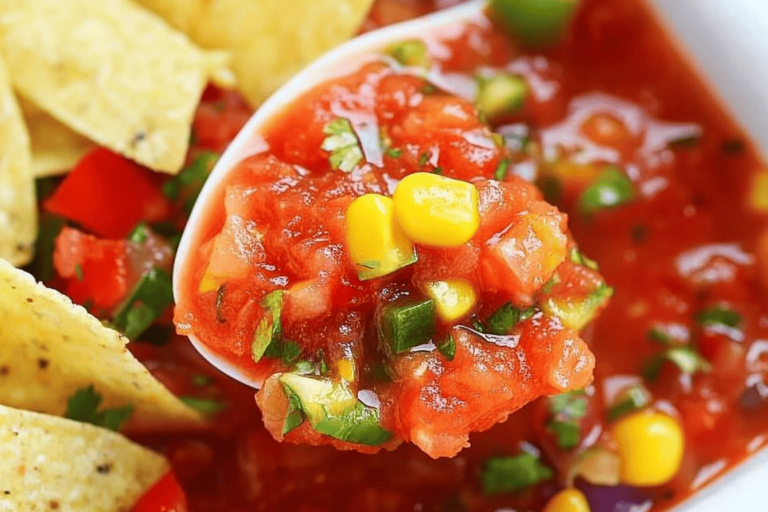 This fresh and zesty salsa is perfect for enhancing any meal or enjoying with tortilla chips.
