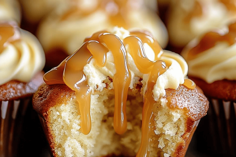Indulge in these delightful salted caramel cupcakes for a sweet treat anyone will love.
