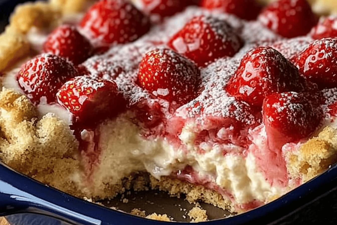 This strawberry cheesecake dump cake is a delightful and easy dessert that's sure to impress everyone.