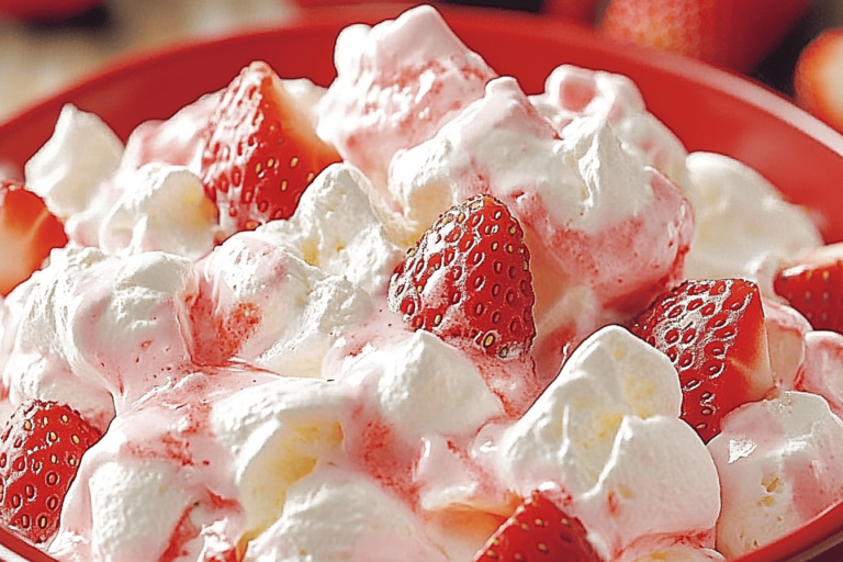 This Strawberry Fluff Salad is a delightful, creamy treat that combines the sweetness of strawberries with a refreshing twist.