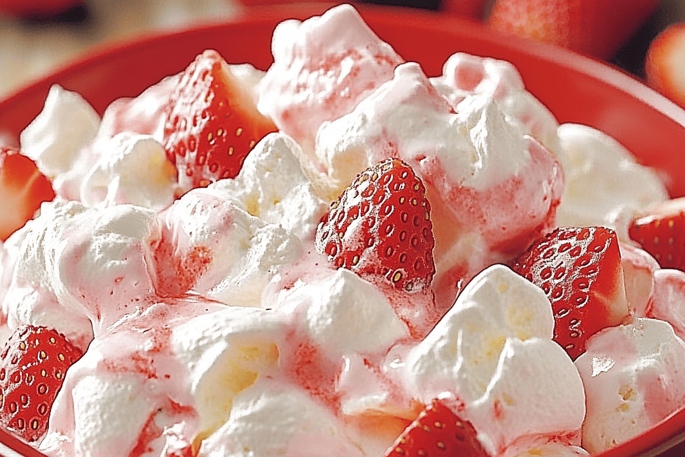 This Strawberry Fluff Salad is a delightful, creamy treat that combines the sweetness of strawberries with a refreshing twist.