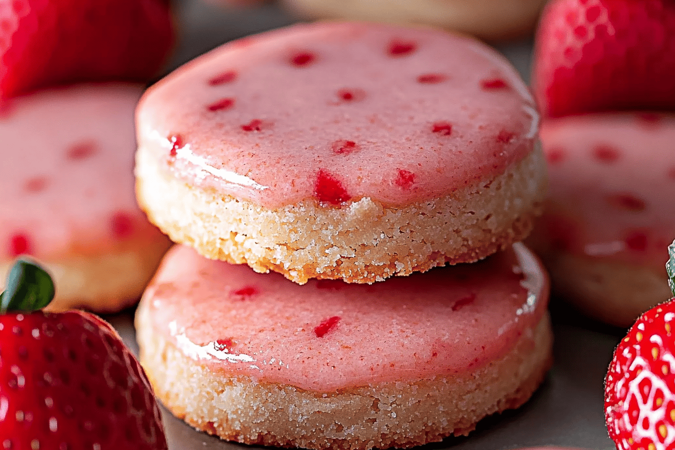 These delightful strawberry shortbread cookies are perfect for any occasion, bursting with fresh flavor and buttery goodness.
