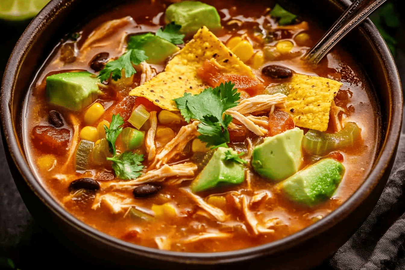 Warm your soul with this comforting and flavorful Chicken Tortilla Soup, perfect for cozy nights.