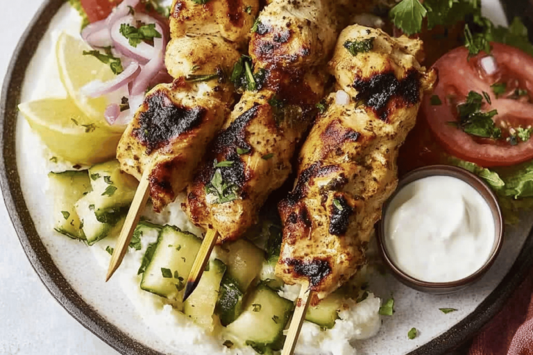 Experience the vibrant flavors of Greece with this delicious chicken souvlaki recipe that everyone will love.