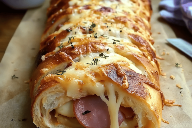 This Italian Stromboli is perfect for a cozy dinner, packed with delicious meats and melty cheese.
