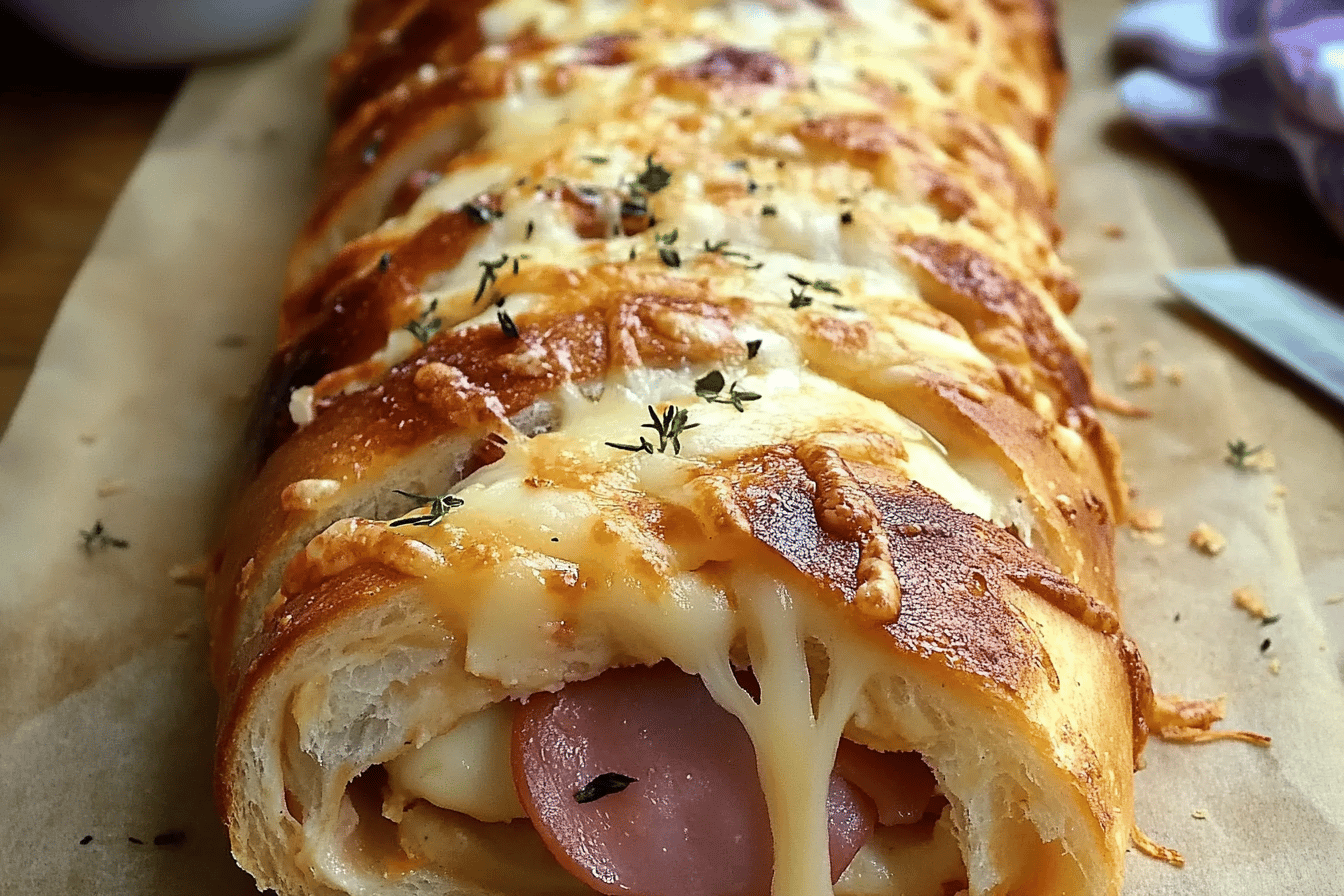 This Italian Stromboli is perfect for a cozy dinner, packed with delicious meats and melty cheese.