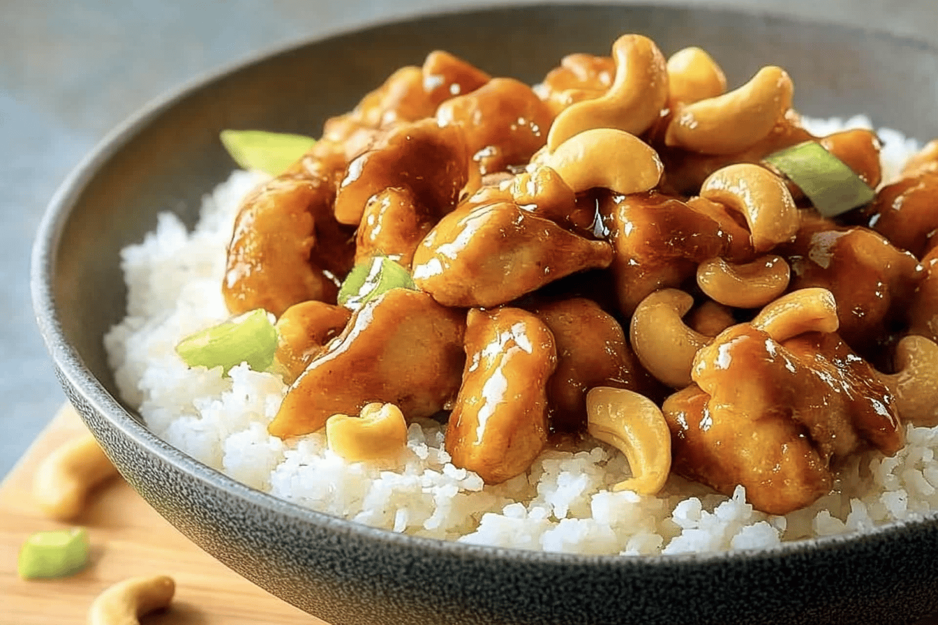 This Cashew Chicken brings a delightful crunch and rich flavor to your dinner table.