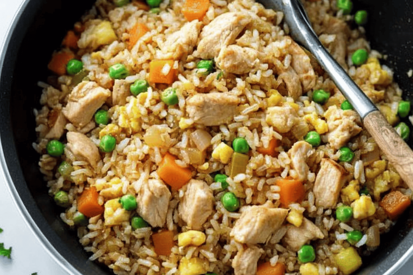 Savor the delightful flavors of homemade Chicken Fried Rice, a comforting dish perfect for any meal.