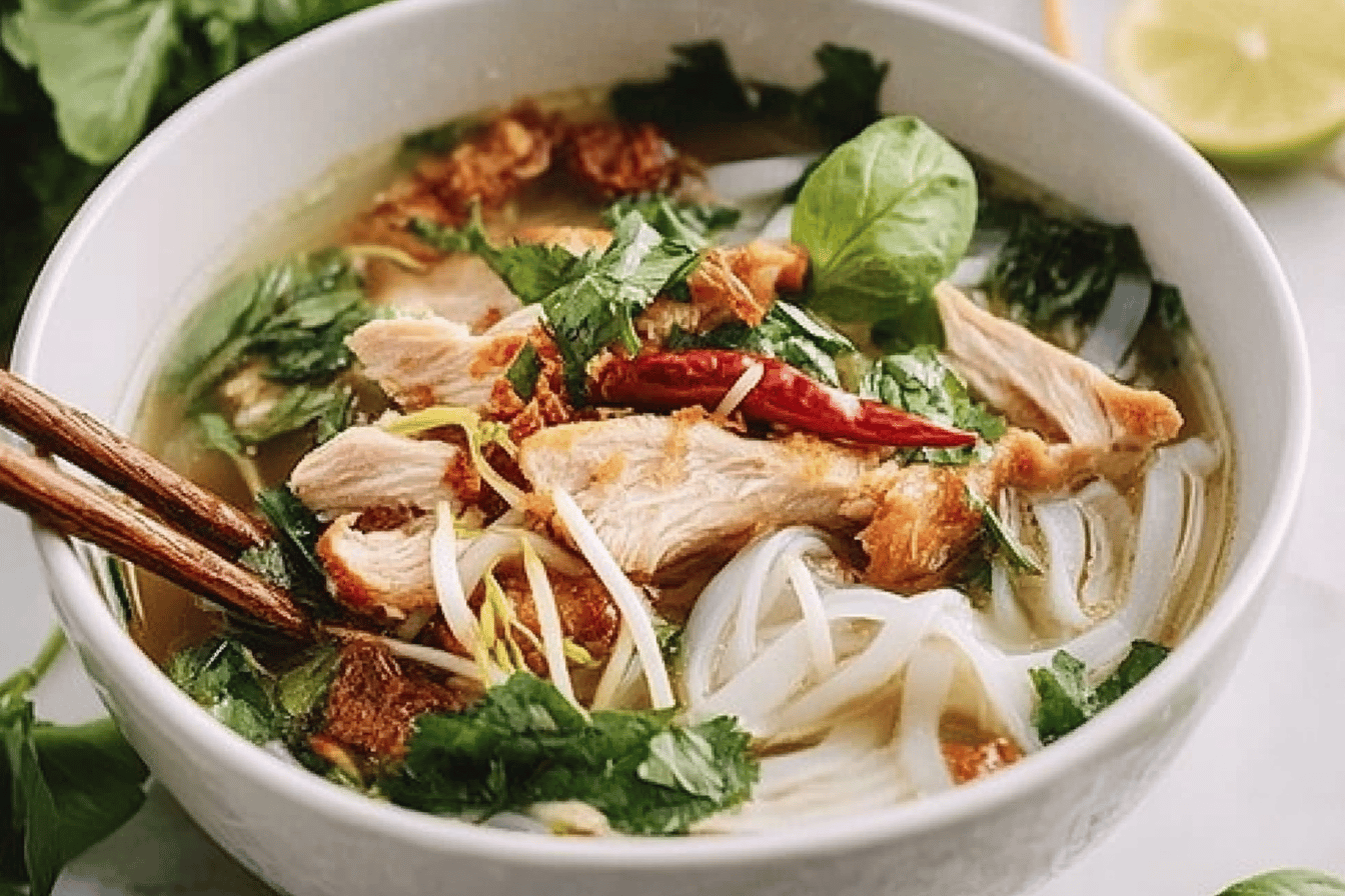 Warm up with this flavorful Chicken Pho, a perfect balance of spices and herbs!