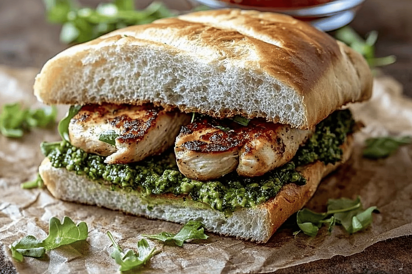 This Pesto Chicken Sandwich is a delightful blend of flavors that will satisfy your cravings.