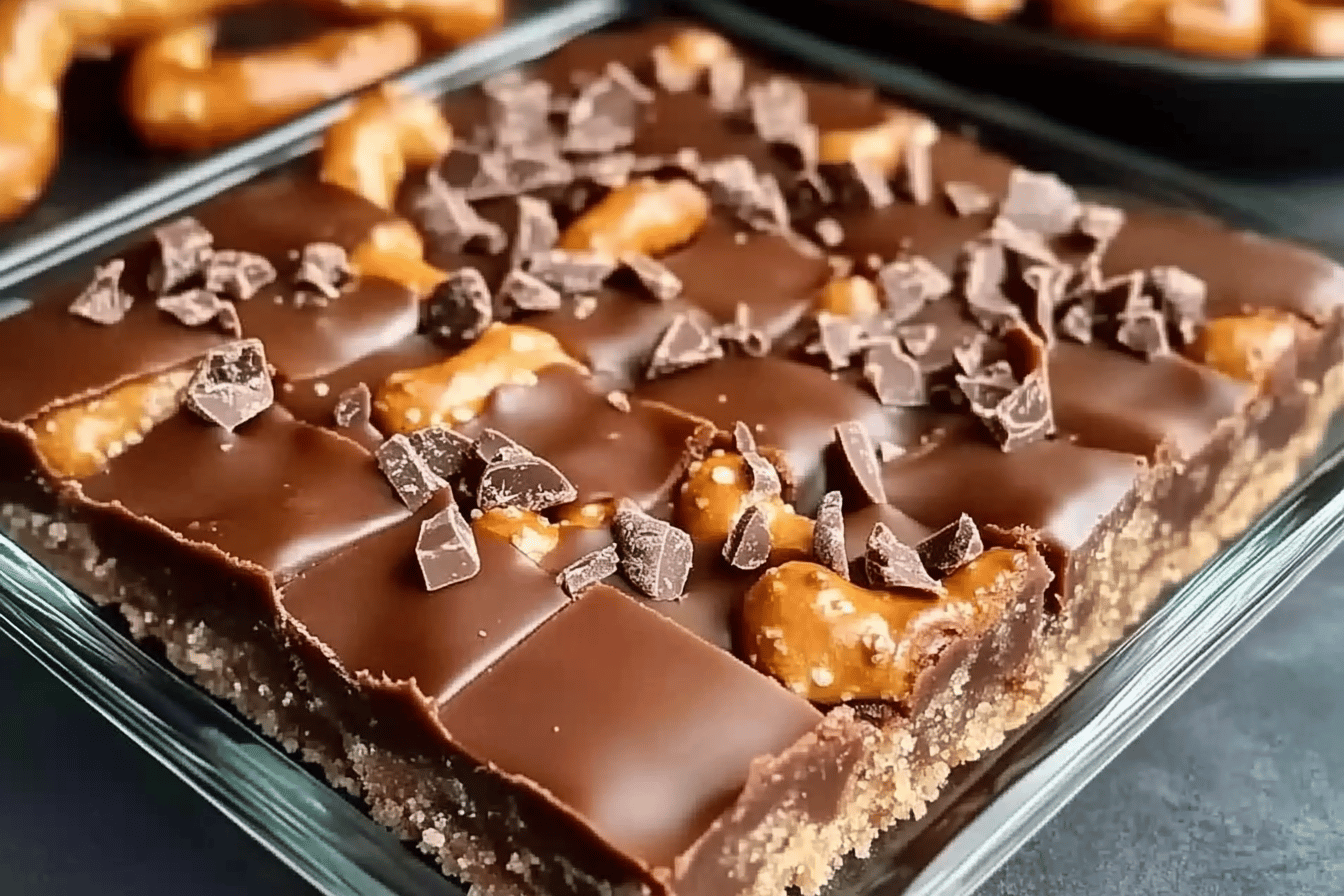 These bars are a delicious mix of sweet and salty flavors that everyone will love! 🍫🥨😋