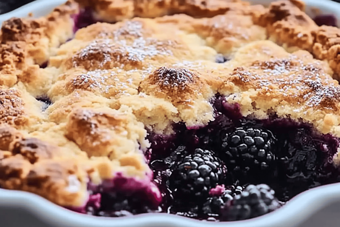 Bite into nostalgia with this classic blackberry cobbler that everyone loves. Perfect for dessert lovers! 🍇🫶