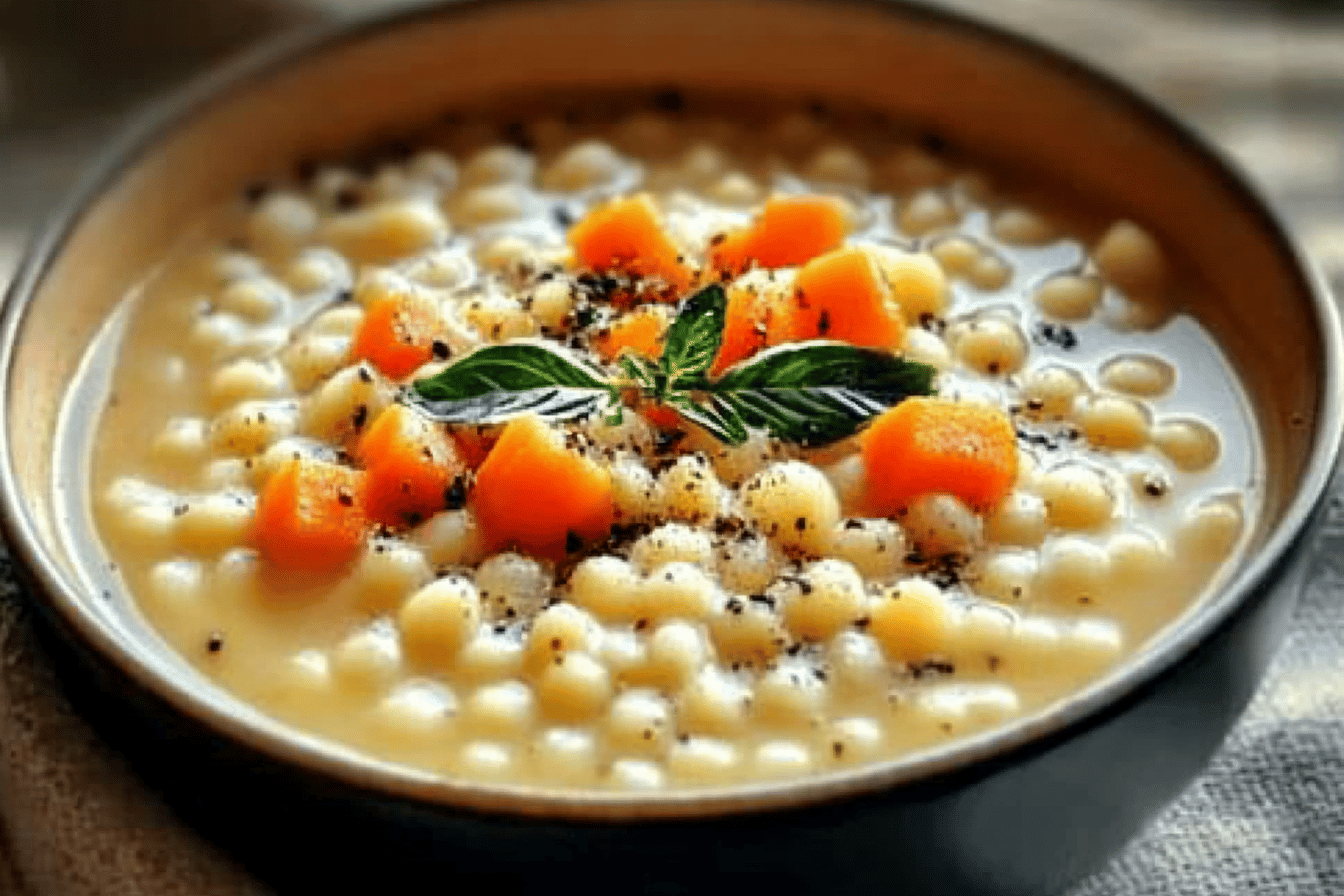 Enjoy a hearty pastina soup perfect for any meal, packed with flavor and nutritious ingredients.
