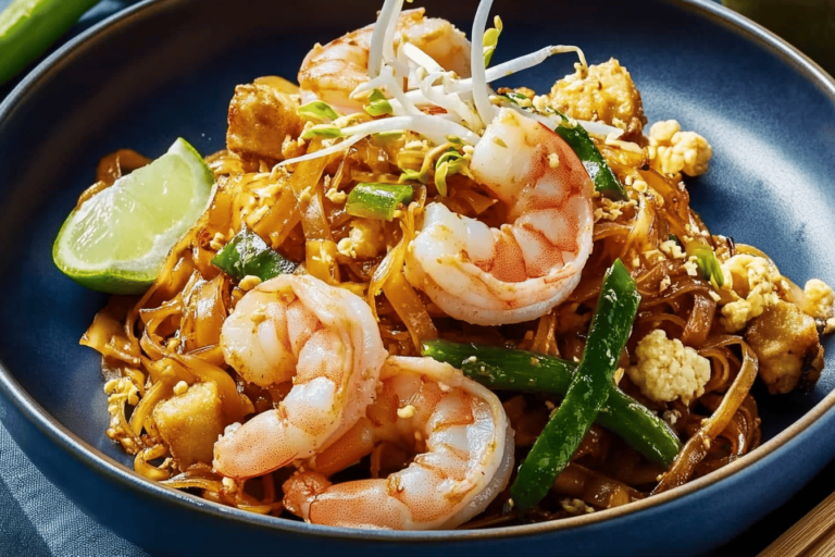 Experience the vibrant flavors of shrimp pad thai with this simple yet delicious recipe.