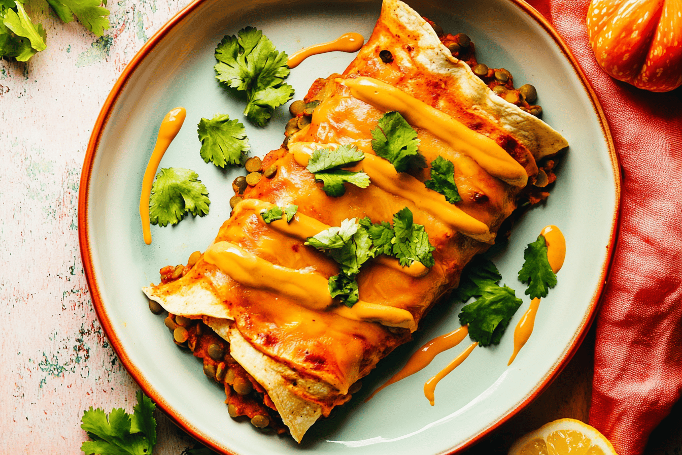 Deliciously warm and comforting, these enchiladas are perfect for fall nights! 🌟🎃