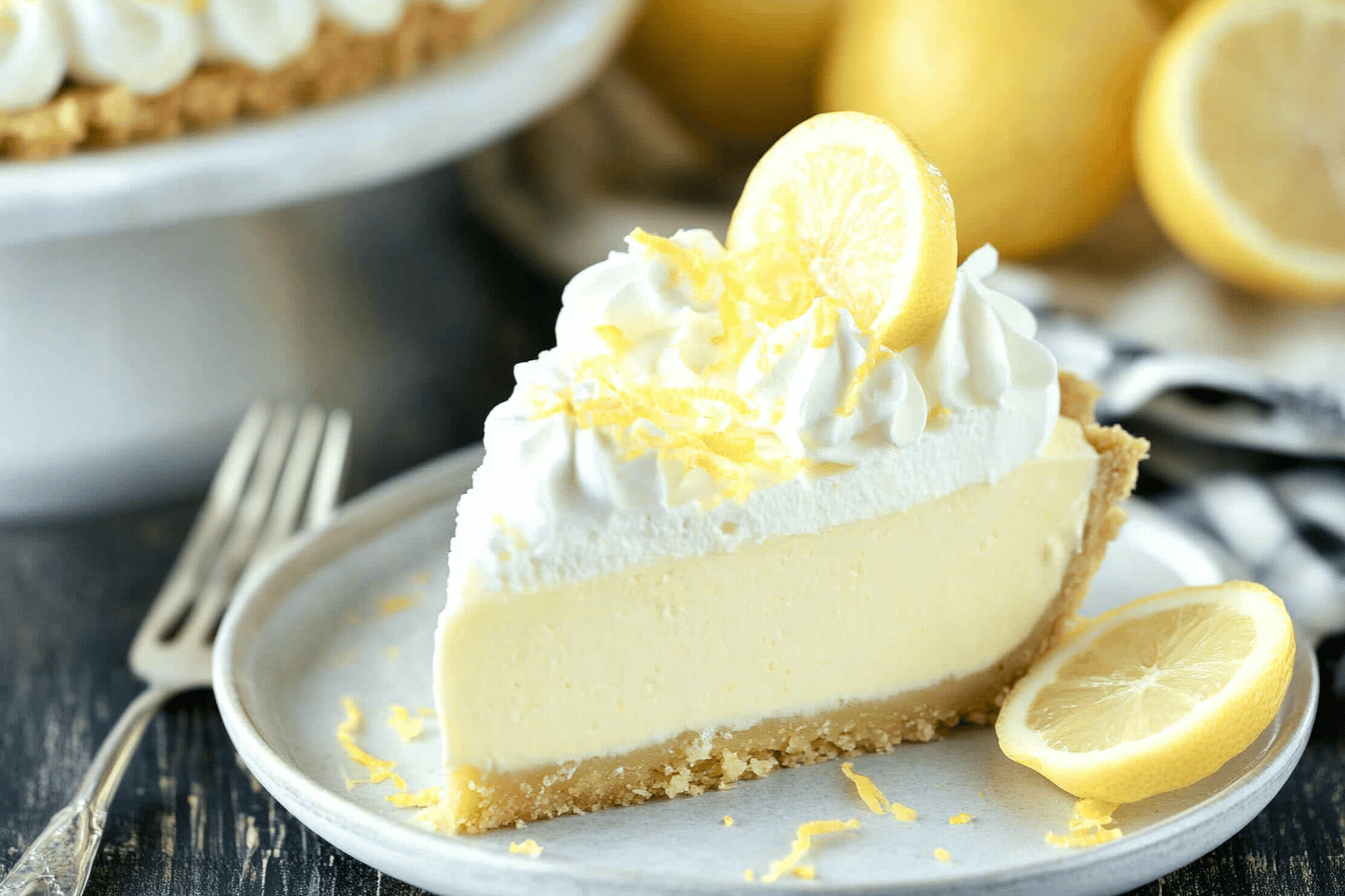 This no-bake lemon cream pie is the perfect refreshing treat for warm days! 🍋🥧