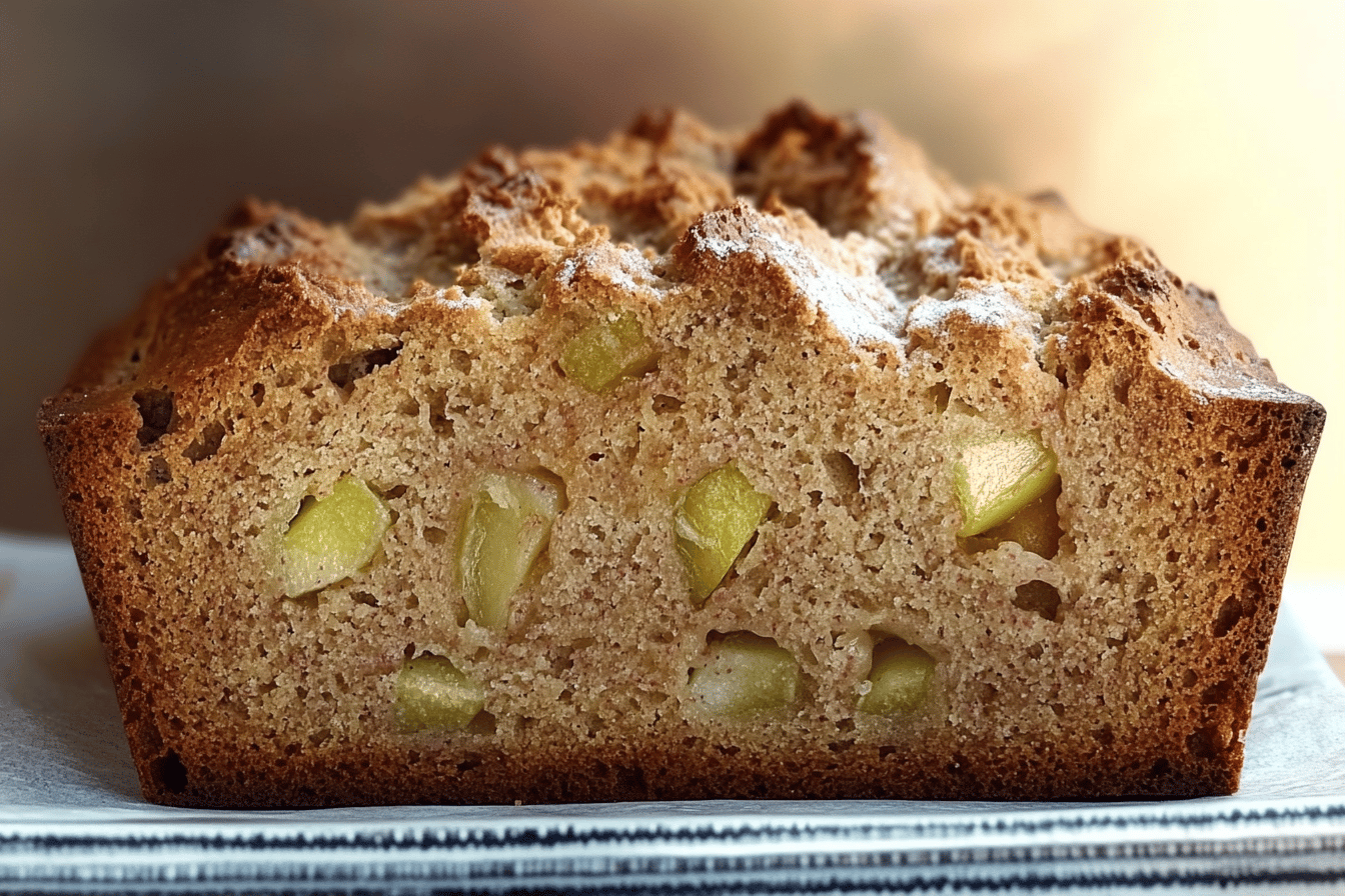 Enjoy a delightful blend of apples and rhubarb in this scrumptious bread! 🍏🍂