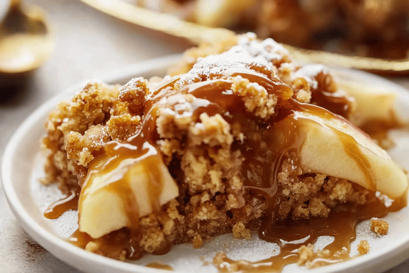 Indulge in this delightful dessert that blends sweet caramel with tender apples. Perfect for any occasion! 🍏🍯