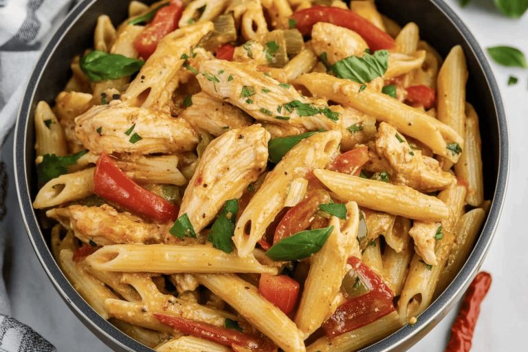 Savor the taste of Chicken Fajita Pasta, a delightful fusion meal everyone will love! 🍝🌶️