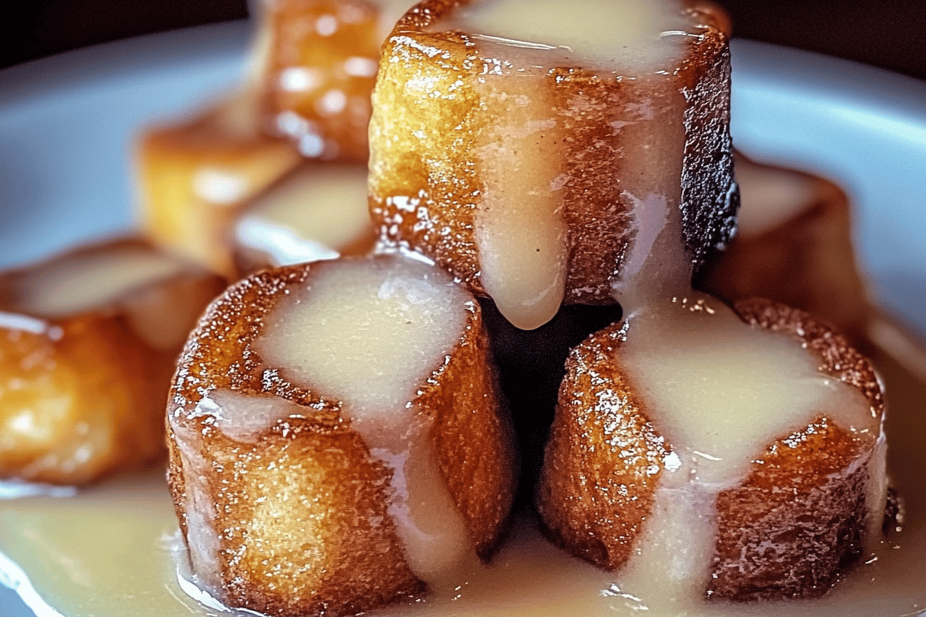 These Cinnamon Roll French Toast Bites are a delicious, quick breakfast treat that everyone will love! 🥯🍯