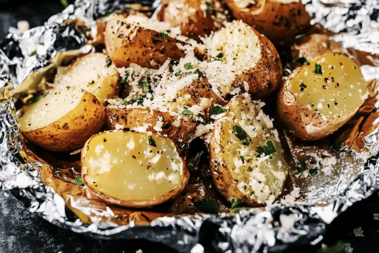 Unleash the flavor with these Parmesan Garlic Potato Foil Packets! Perfect for grilling and packed with goodness! 🥔🧄🧀
