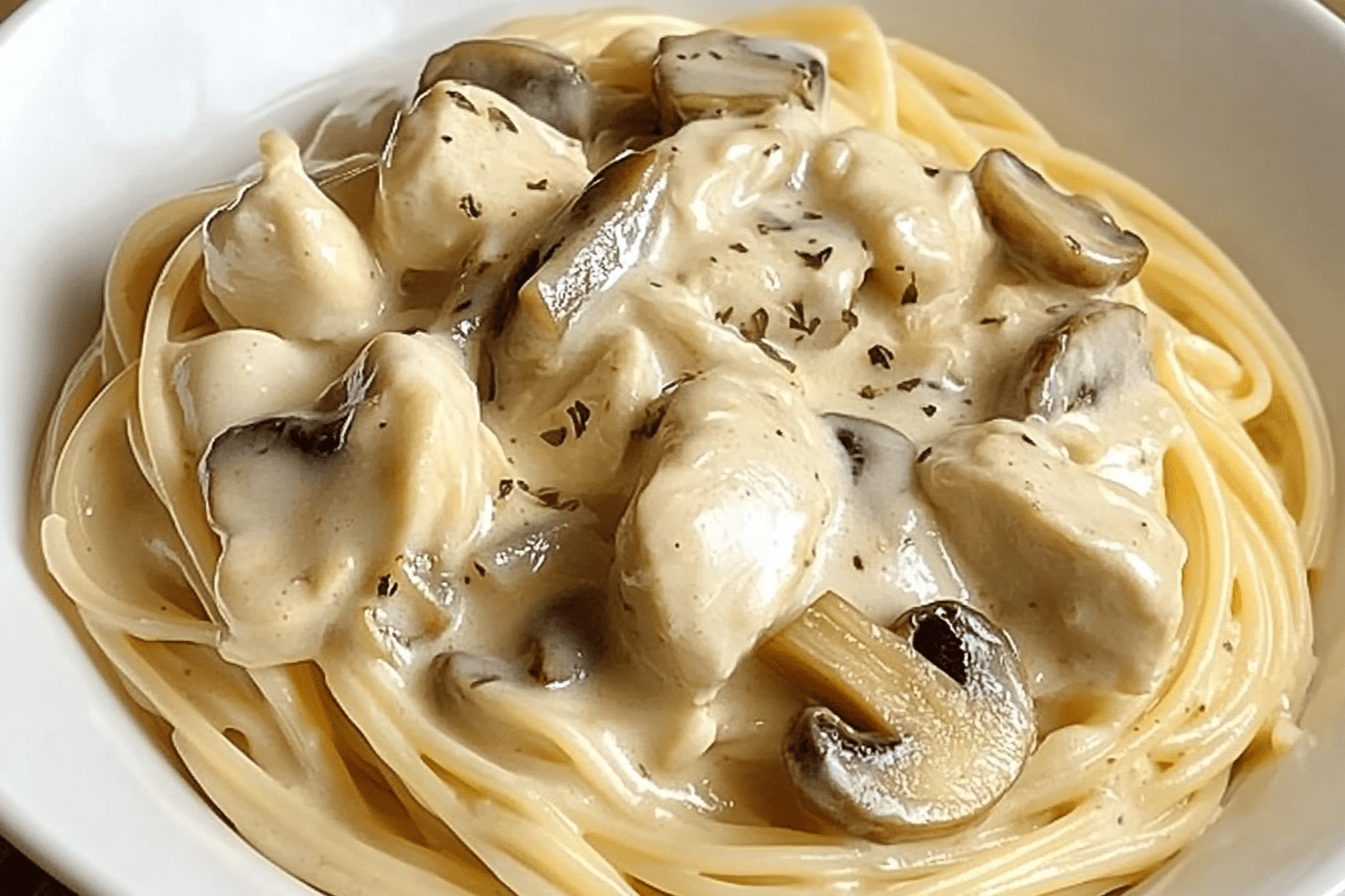 Creamy Chicken And Mushroom Dream Spaghetti