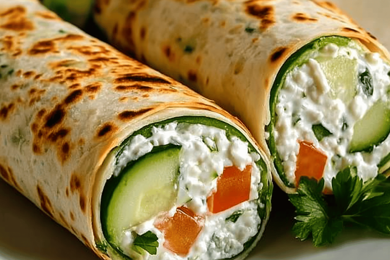 Cucumber Cottage Cheese Wraps
