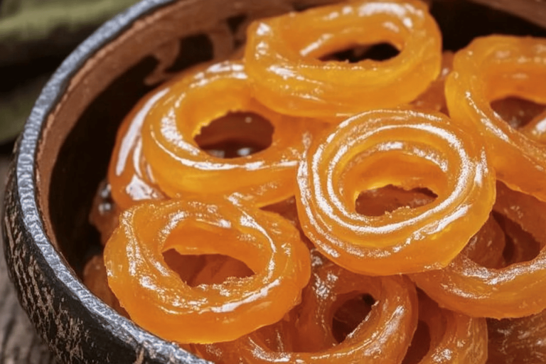 Enjoy the sweet and crispy taste of homemade jalebi. A timeless treat loved by many! 🍬✨